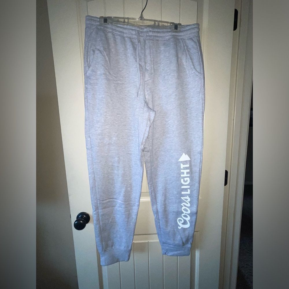 NEW NIP Coors light men’s gray sweatpants, joggers, drawstring, elastic gray XL